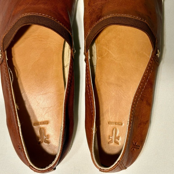 Brown Leather Slip-On ShoFrye Melanie Cognac Leather Slip On Sneaker Shoes - Picture 11 of 13